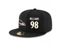 NFL Baltimore Ravens #98 Brandon Williams Snapback Adjustable Player Hat - Black White