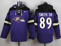 NFL Baltimore Ravens (WR) #89 Steve Smith Sr. Men Purple Pullover Hoodie