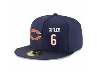 NFL Chicago Bears #6 Jay Cutler Snapback Adjustable Player Hat - Navy White