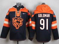 NFL Chicago Bears (NT) #91 Eddie Goldman Men Black Pullover Hoodie