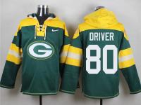 NFL Green Bay Packers #80 Donald Driver Men Green Pullover Hoodie