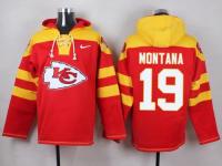 NFL Kansas City Chiefs #19 Joe Montana Men Red Pullover Hoodie