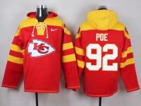 NFL Kansas City Chiefs (DL) #92 Dontari Poe Men Red Pullover Hoodie