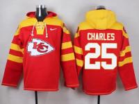 NFL Kansas City Chiefs (RB) #25 Jamaal Charles Men Red Pullover Hoodie