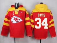 NFL Kansas City Chiefs (RB) #34 Knile Davis Men Red Pullover Hoodie