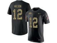 NFL Men Nike Kansas City Chiefs #12 Albert Wilson Black Camo Salute to Service T-Shirt