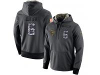 NFL Men's Nike Chicago Bears #6 Jay Cutler Stitched Black Anthracite Salute to Service Player Performance Hoodie