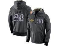 NFL Men's Nike Kansas City Chiefs #90 Bennie Logan Stitched Black Anthracite Salute to Service Player Performance Hoodie