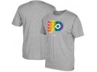 NFL Men's Philadelphia Flyers Reebok Rainbow Pride T-Shirt - Gray