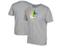 NFL Men's Vancouver Canucks Reebok Rainbow Pride T-Shirt - Gray