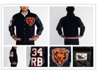 NFL Mitchell And Ness Chicago Bears #34 Walter Payton Men Black Jacket