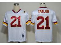 NFL Mitchell And Ness Washington Redskins #21 Sean Taylor Men Throwback White Jerseys