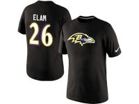 NFL Nike Baltimore Ravens #26 Matt Elam Men T-Shirt Black