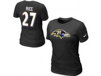 NFL Nike Baltimore Ravens #27 Ray Rice Women T-Shirt Black