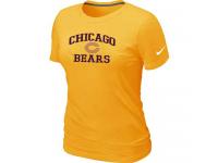 NFL Nike Chicago Bears Women Heart & Soul Yellow T-Shirt