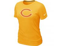NFL Nike Chicago Bears Yellow Women Logo T-Shirt