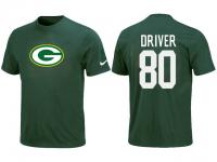 NFL Nike Green Bay Packers #80 Donald Driver Men T-Shirt Green