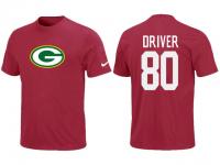NFL Nike Green Bay Packers #80 Donald Driver Men T-Shirt Red