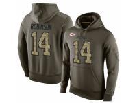 NFL Nike Kansas City Chiefs #14 Demarcus Robinson Green Salute To Service Men Pullover Hoodie