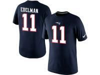 NFL Nike New England Patriots #11 Julian Edelman Player Pride Name & Number Men T-Shirt Navy Blue