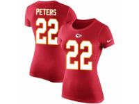 NFL Women Nike Kansas City Chiefs #22 Marcus Peters Red Rush Pride Name & Number T-Shirt