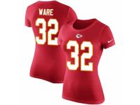 NFL Women Nike Kansas City Chiefs #32 Spencer Ware Red Rush Pride Name & Number T-Shirt