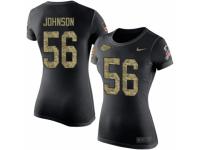 NFL Women Nike Kansas City Chiefs #56 Derrick Johnson Black Camo Salute to Service T-Shirt