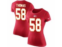 NFL Women Nike Kansas City Chiefs #58 Derrick Thomas Red Rush Pride Name & Number T-Shirt