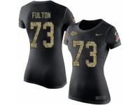 NFL Women Nike Kansas City Chiefs #73 Zach Fulton Black Camo Salute to Service T-Shirt