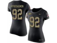 NFL Women Nike Kansas City Chiefs #92 Tanoh Kpassagnon Black Camo Salute to Service T-Shirt