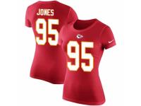 NFL Women Nike Kansas City Chiefs #95 Chris Jones Red Rush Pride Name & Number T-Shirt