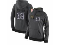 NFL Women's Nike Washington Redskins #18 Josh Doctson Stitched Black Anthracite Salute to Service Player Performance Hoodie
