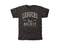 NHL Men's Vancouver Canucks Black Camo Stack Tri-Blend T-Shirt