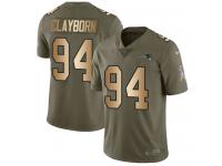 Nike Adrian Clayborn Limited Olive Gold Men's Jersey - NFL New England Patriots #94 2017 Salute to Service