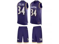 Nike Alex Collins Purple Men's Jersey - NFL Baltimore Ravens #34 Tank Top Suit