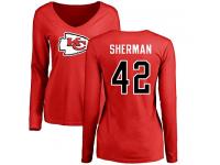 Nike Anthony Sherman Red Name & Number Logo Slim Fit Women's - NFL Kansas City Chiefs #42 Long Sleeve T-Shirt