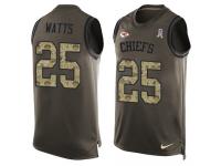 Nike Armani Watts Green Men's Jersey - NFL Kansas City Chiefs #25 Salute to Service Tank Top