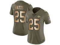 Nike Armani Watts Limited Olive Gold Women's Jersey - NFL Kansas City Chiefs #25 2017 Salute to Service