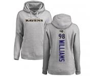 Nike Brandon Williams Ash Backer Women's - NFL Baltimore Ravens #98 Pullover Hoodie