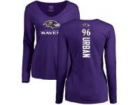 Nike Brent Urban Purple Backer Women's - NFL Baltimore Ravens #96 Long Sleeve T-Shirt
