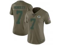 Nike Brett Hundley Limited Olive Women's Jersey - NFL Green Bay Packers #7 2017 Salute to Service