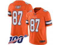 Nike Broncos #87 Noah Fant Orange Men's Stitched NFL Limited Rush 100th Season Jersey