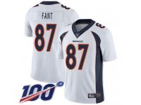Nike Broncos #87 Noah Fant White Men's Stitched NFL 100th Season Vapor Limited Jersey