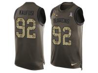 Nike Bronson Kaufusi Green Men's Jersey - NFL Baltimore Ravens #92 Salute to Service Tank Top