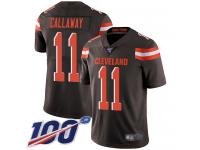 Nike Browns #11 Antonio Callaway Brown Team Color Men's Stitched NFL 100th Season Vapor Limited Jersey