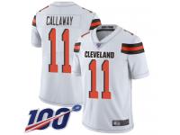 Nike Browns #11 Antonio Callaway White Men's Stitched NFL 100th Season Vapor Limited Jersey