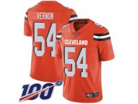 Nike Browns #54 Olivier Vernon Orange Alternate Men's Stitched NFL 100th Season Vapor Limited Jersey