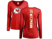 Nike Bryan Witzmann Red Backer Slim Fit Women's - NFL Kansas City Chiefs #70 Long Sleeve T-Shirt