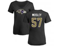 Nike C.J. Mosley Black Name & Number Logo Women's - NFL Baltimore Ravens #57 T-Shirt