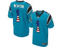 Nike Cam Newton Elite Blue Alternate Men's Jersey - NFL Carolina Panthers #1 USA Flag Fashion